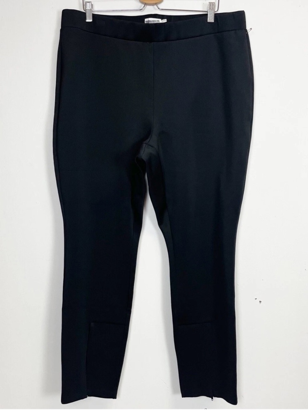 Good American Pants Womens 20 Black Split Zip Scuba Pant NWOT NEW